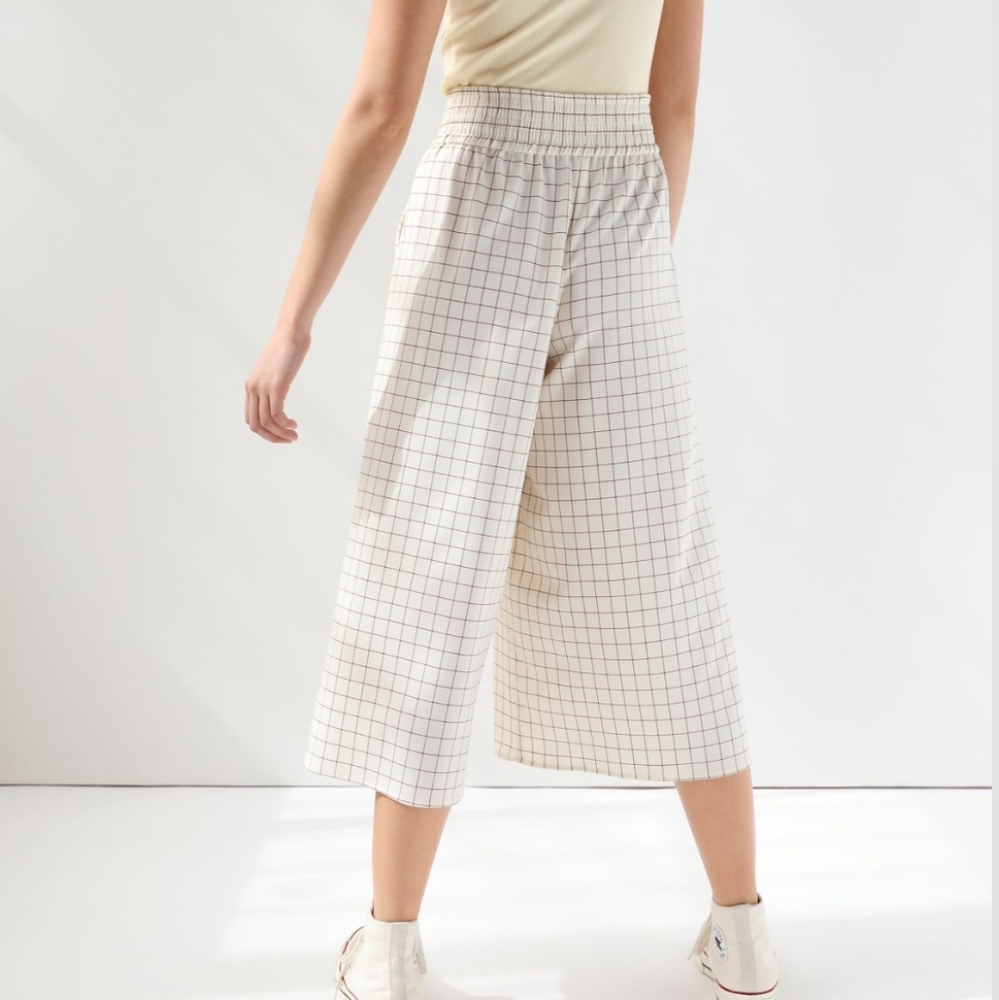 Aritzia Sunday Best Sullivan Checkered Wide Leg Pant in Amber Earth - Picture 5 of 11